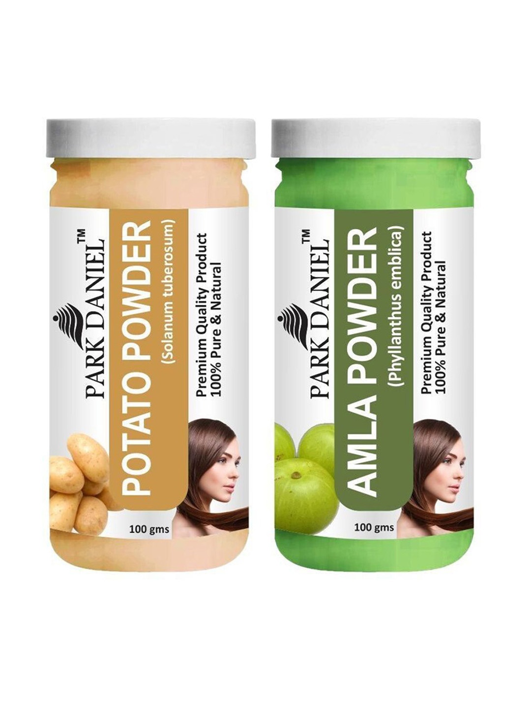 

Park Daniel Set Of 2 Pure & Natural Potato & Amla Powder- 100 g Each, White