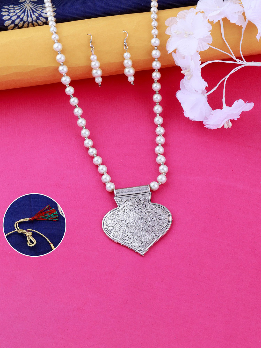 

Silver Shine Silver-Plated Beaded Jewellery Set