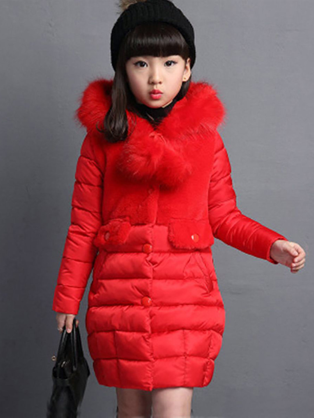 

StyleCast x Revolte Girls Mock Collar Over Coat, Red