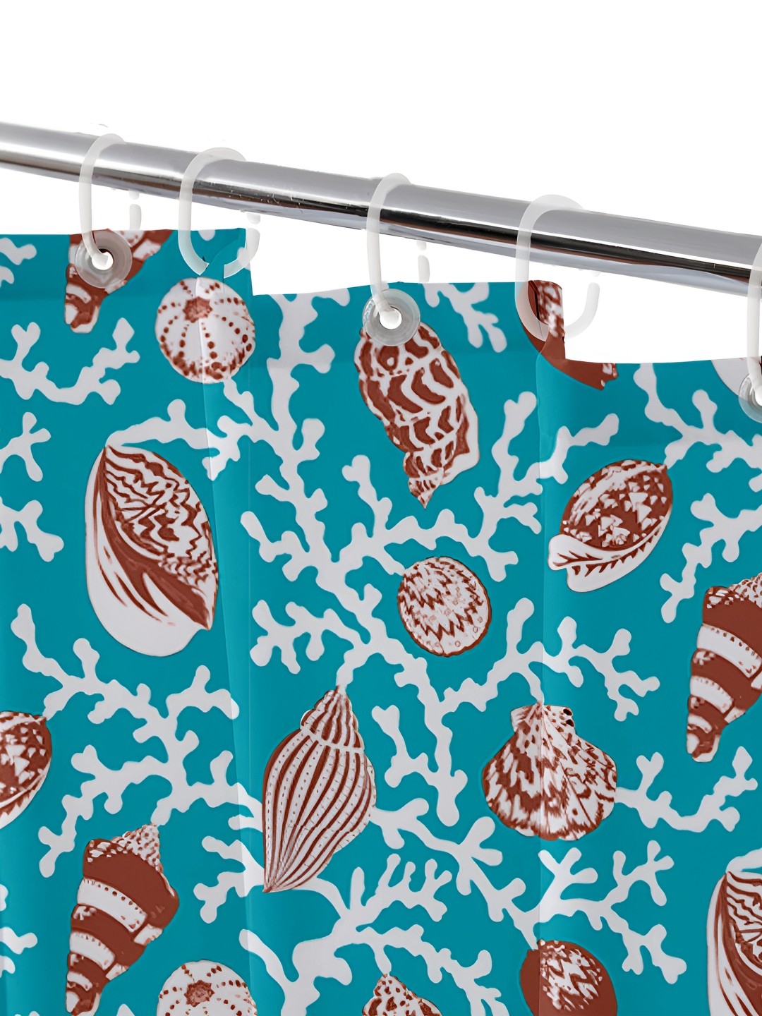 

Lushomes Blue & Brown Printed Shower Curtain