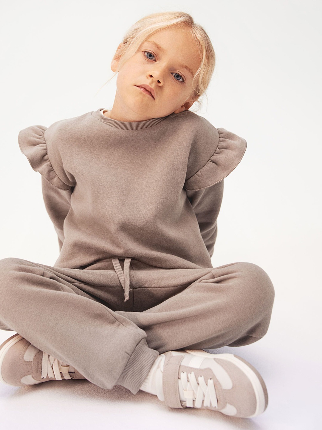 

H&M Girls 2-Piece Sweatshirt Set, Beige