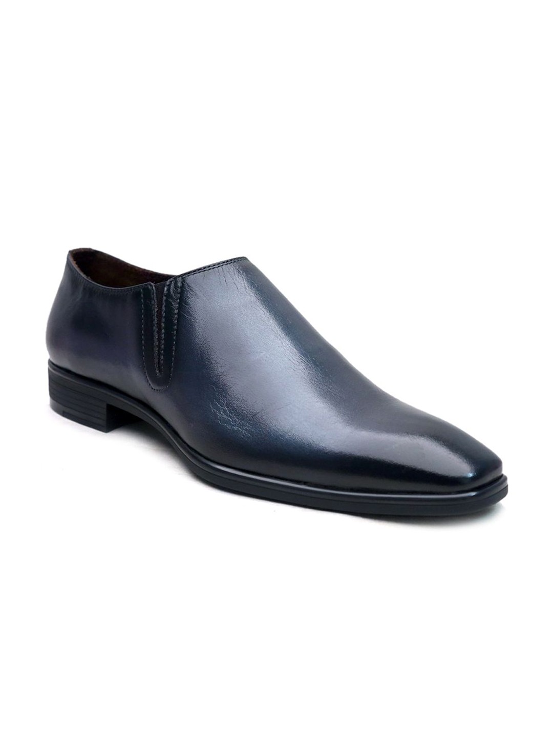 

mccoy Men Leather Formal Slip-On Shoes, Navy blue