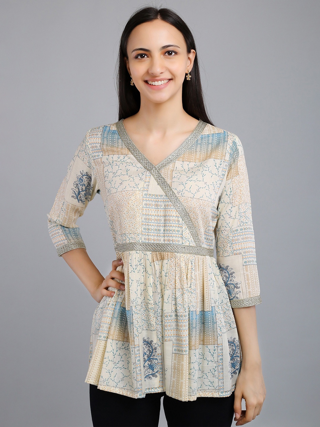 

VAPPSYAM Printed Tunic, Blue