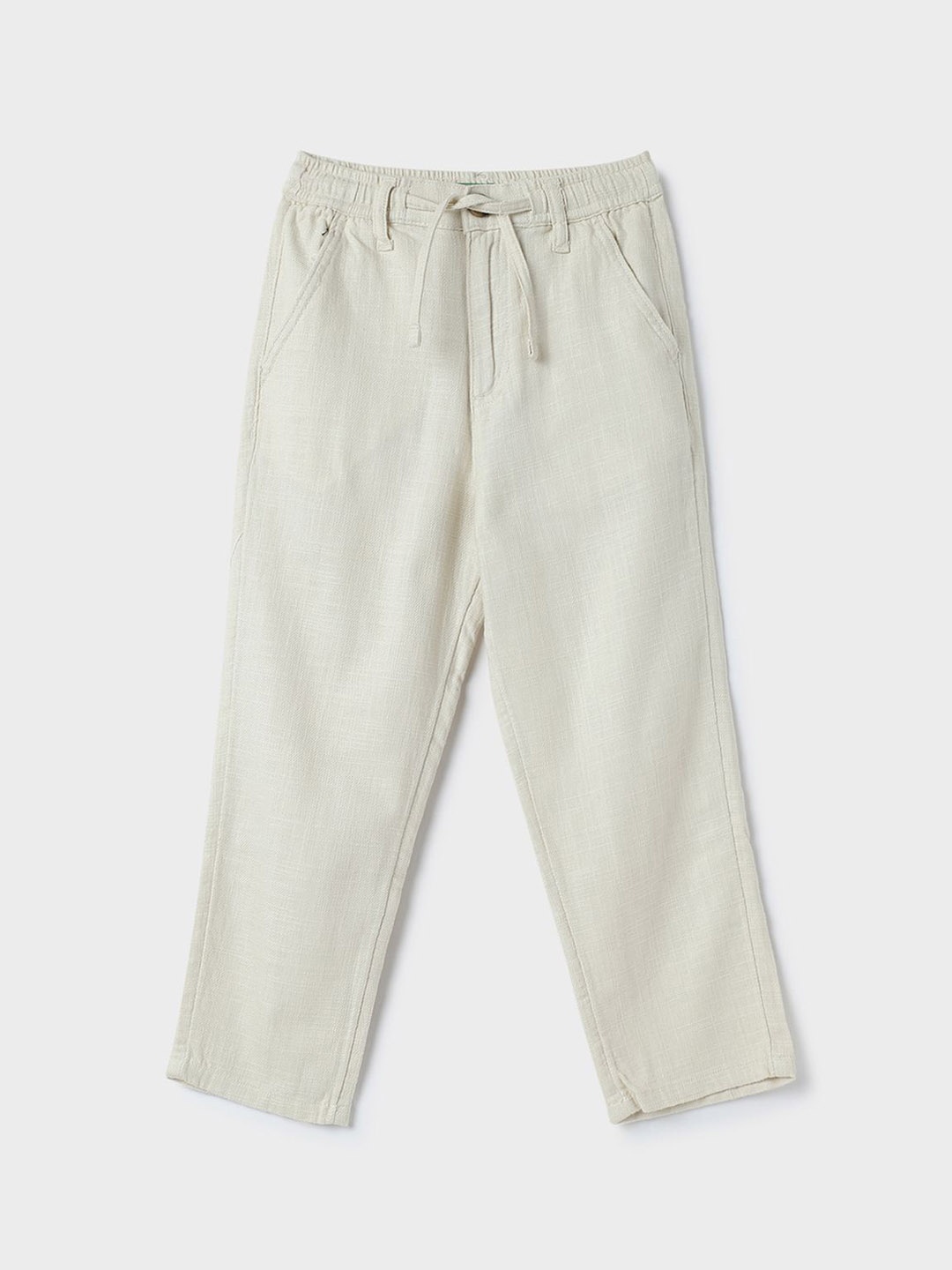 

United Colors of Benetton Boys Mid-Rise Regular Fit Trousers, Beige