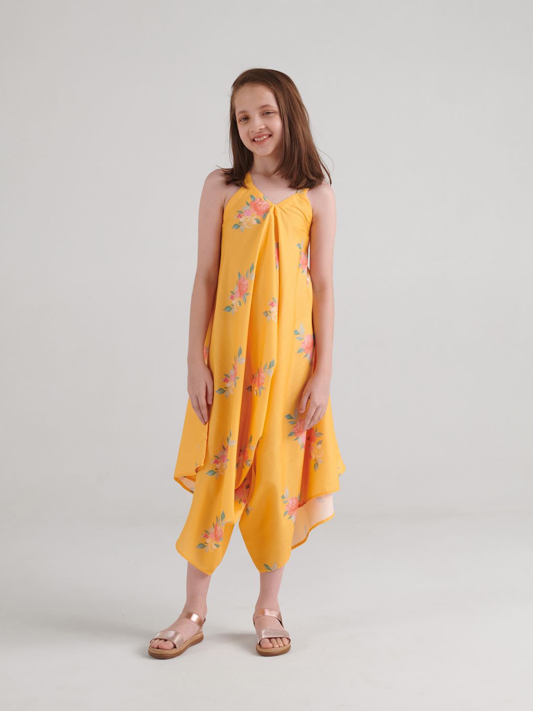 

Pasha Girls Printed Basic Jumpsuit, Yellow