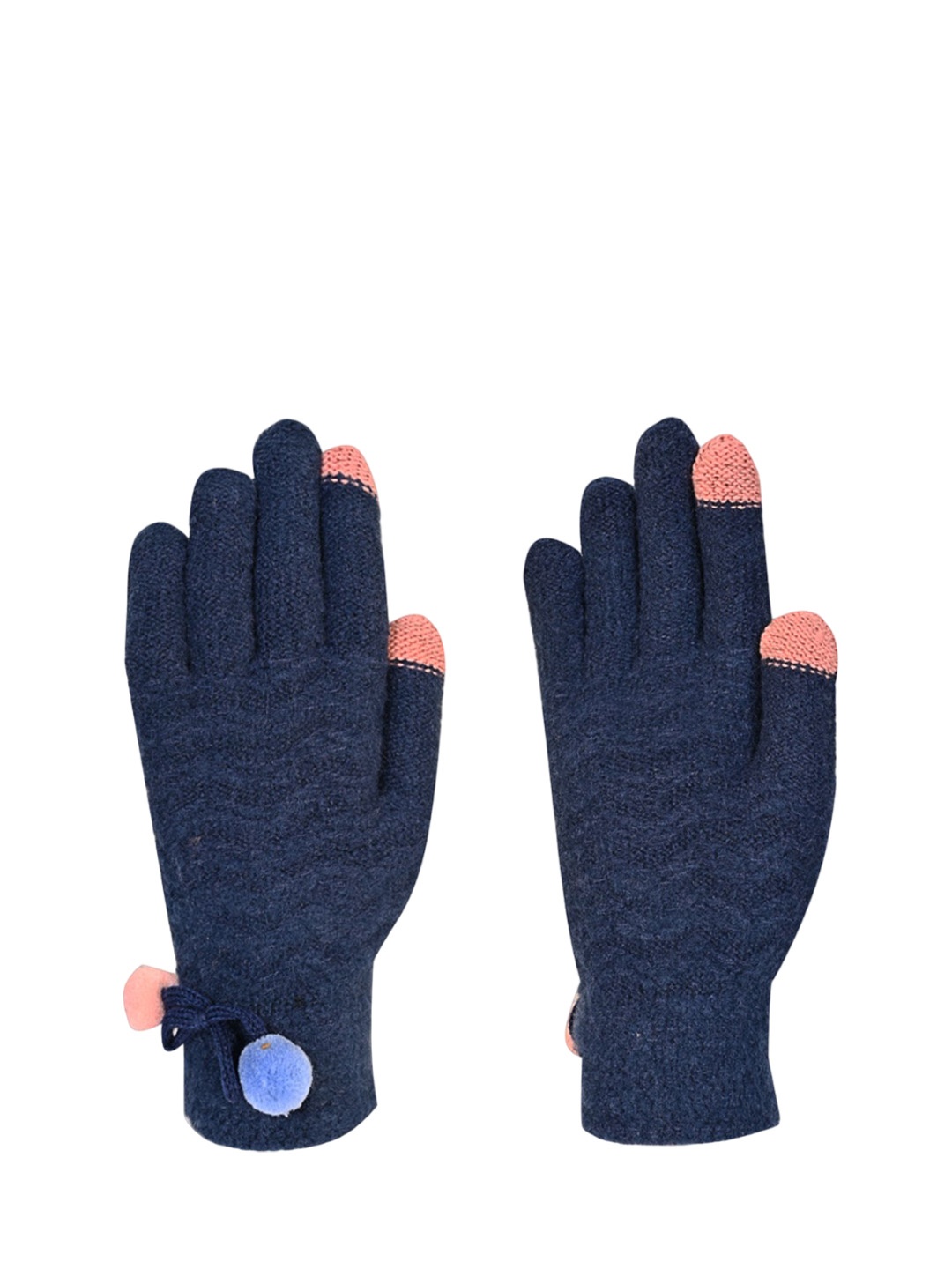 

LOOM LEGACY Women Acrylic Touchscreen Gloves, Navy blue