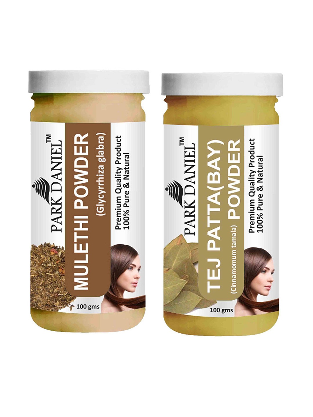 

Park Daniel Set Of 2 Natural Mulethi & Tej Patta Powder - 100 gm Each, Transparent