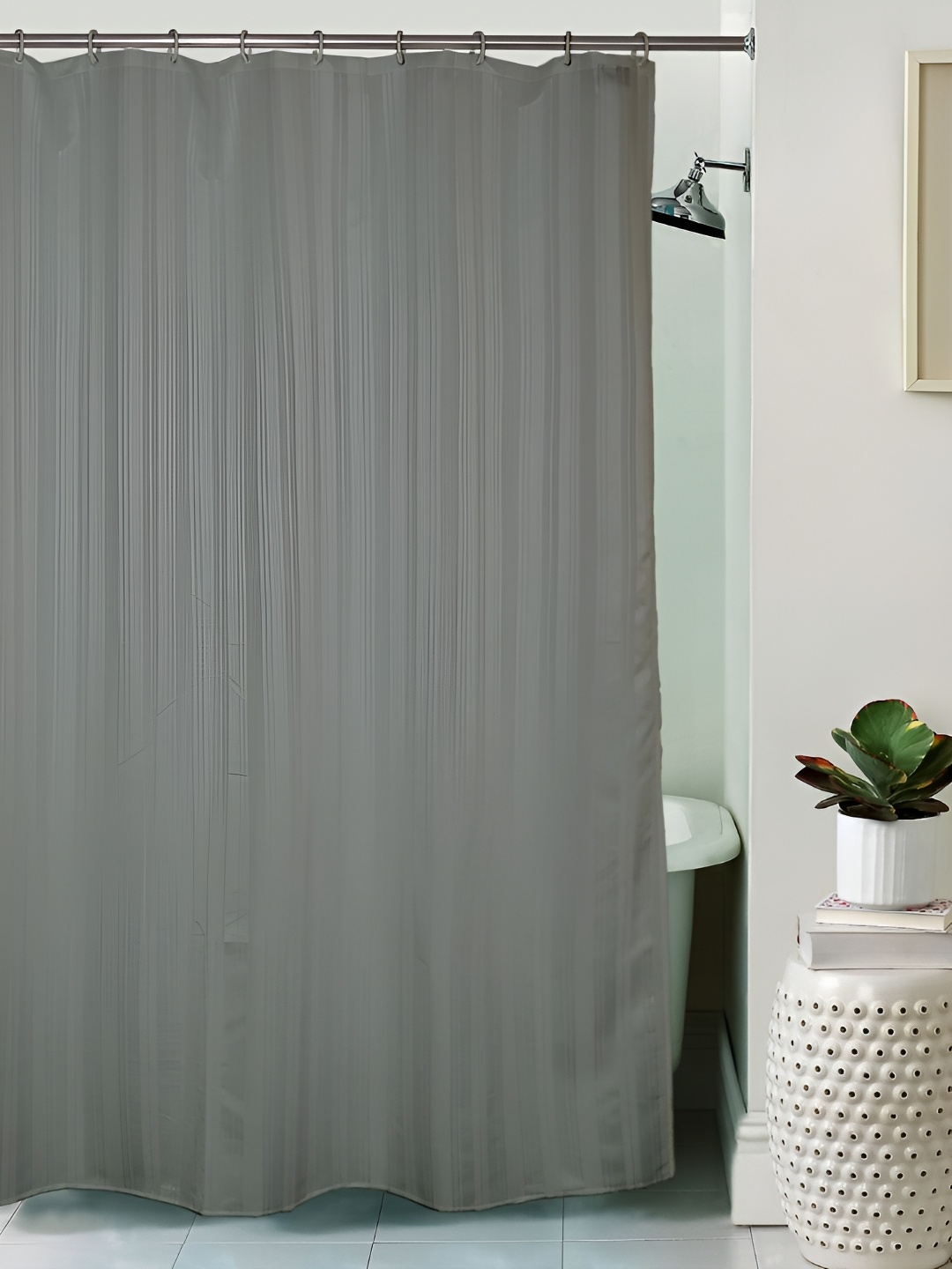 

Lushomes Grey Striped Shower Curtains