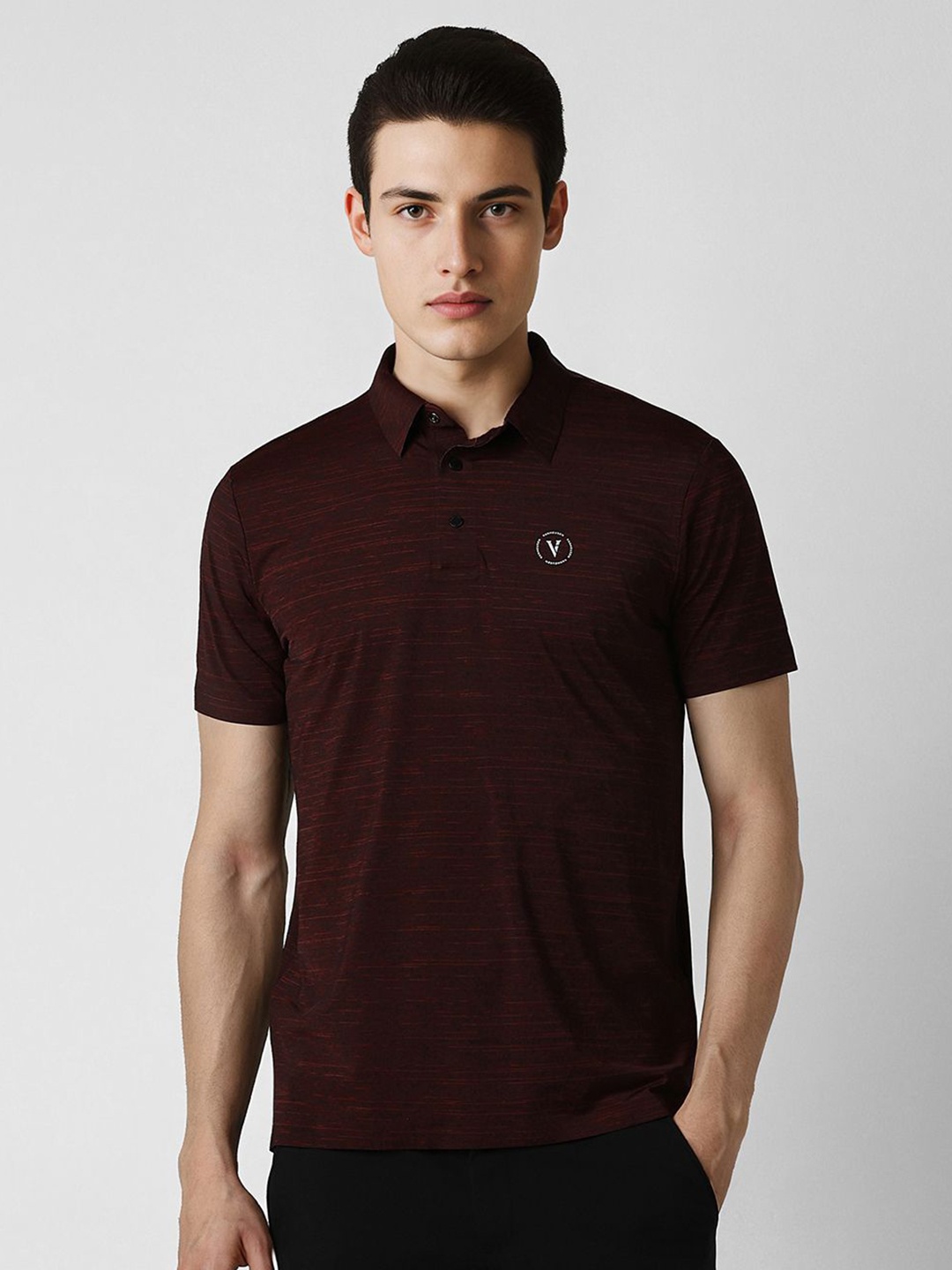 

Van Heusen Flex Men Solid Polo Collar T-shirt, Maroon