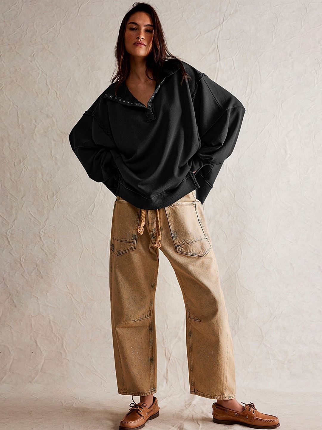 

LULU & SKY Oversized Fit Sweatshirt, Black