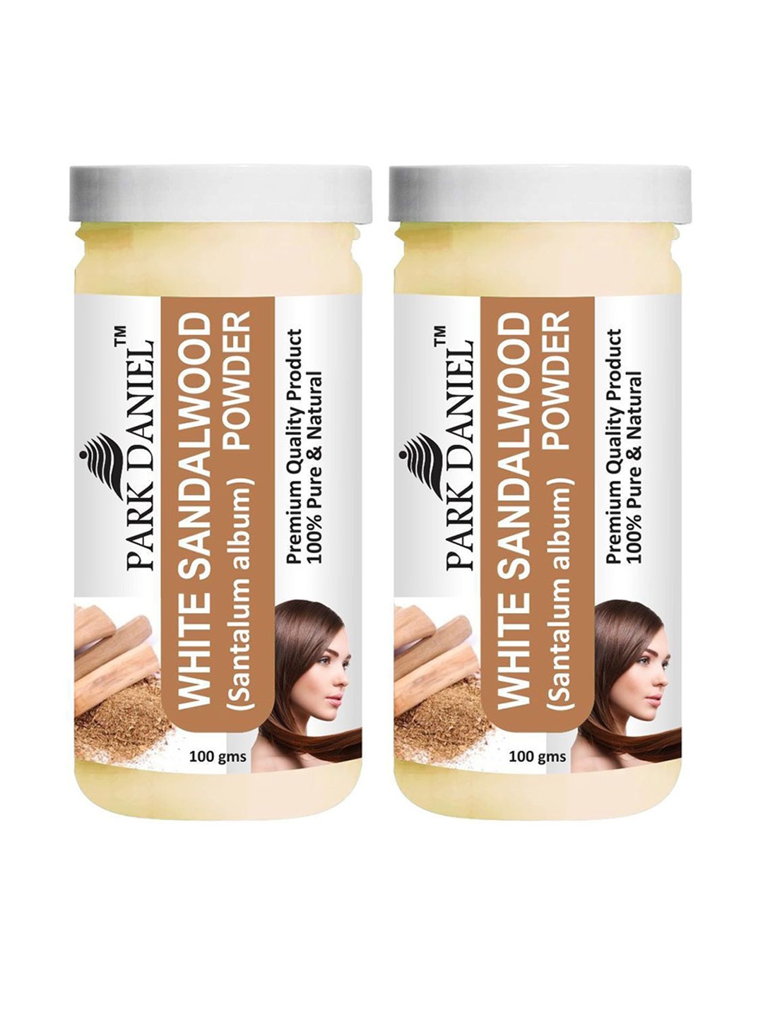 

Park Daniel Set of 2 Sandalwood Powder For Skin -100 g Each, White