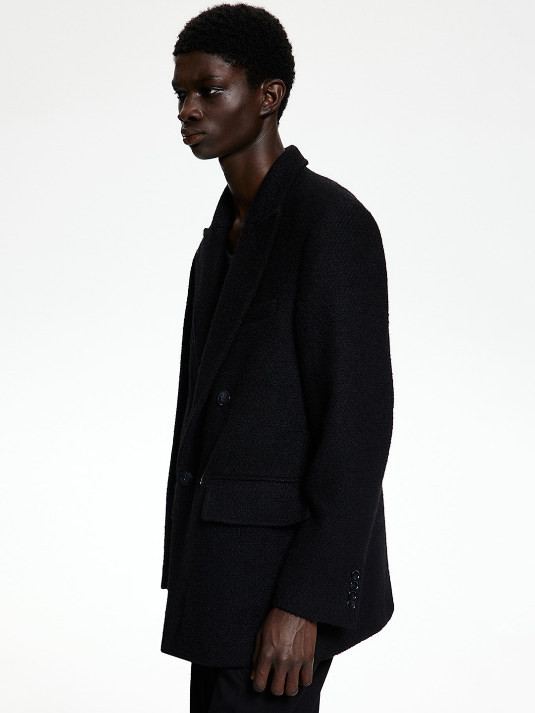

H&M Long Sleeve Double Breasted Blazer, Black
