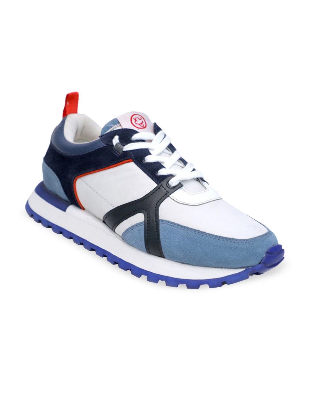 

mccoy Men M-5050 Colourblocked Leather Sneakers, Navy blue