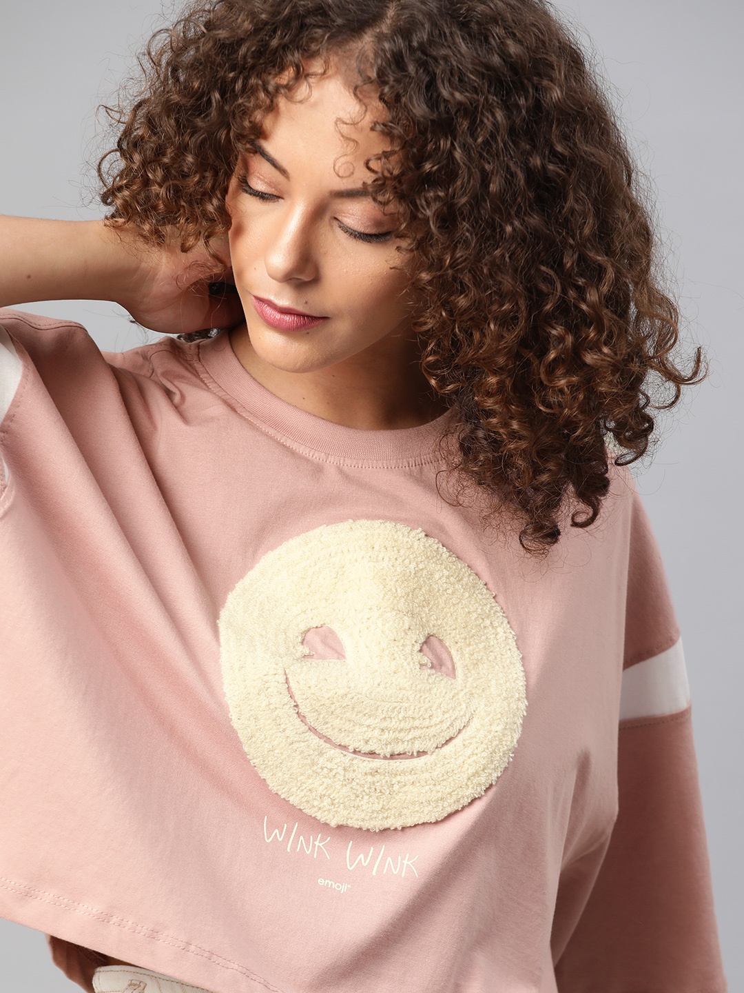 

Kook N Keech Emoji Women Pink T-shirt