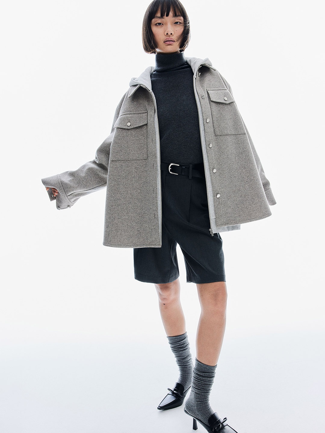 

H&M Oversized Shacket, Grey
