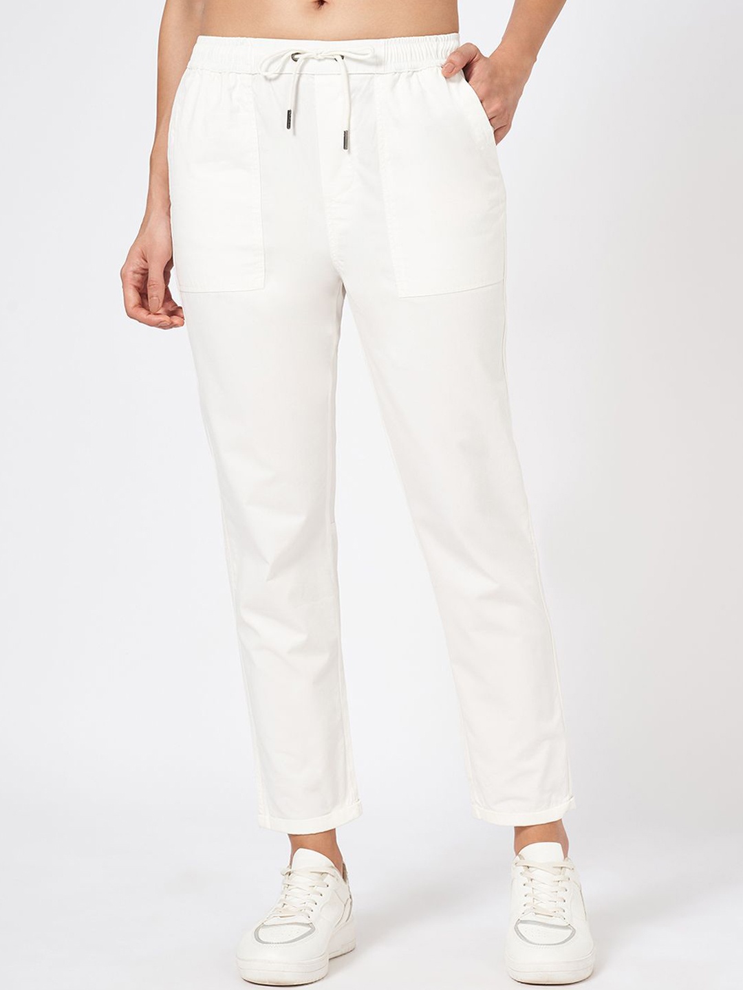 

Honey by Pantaloons Pure Cotton Mid Rise Cropped Trousers, White
