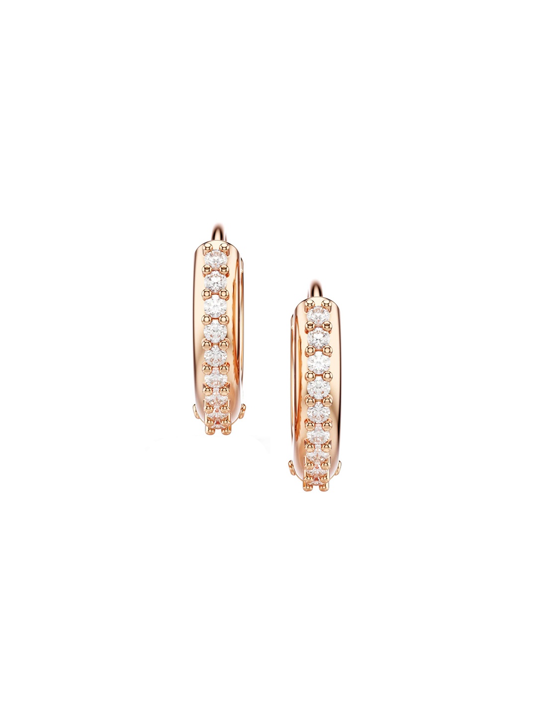 

SWAROVSKI Rose Gold-Plated Crystals Stone-Studded Hoop Earrings