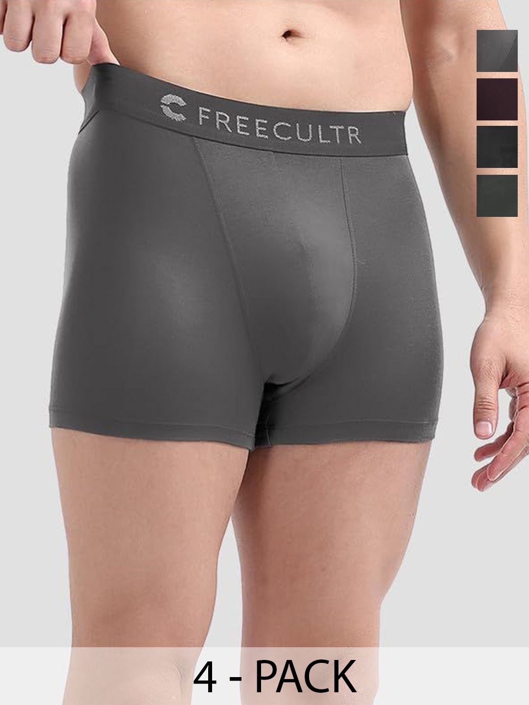 

FREECULTR Pack Of 4 Anti Bacterial Breathability Airsoft Trunks, Green