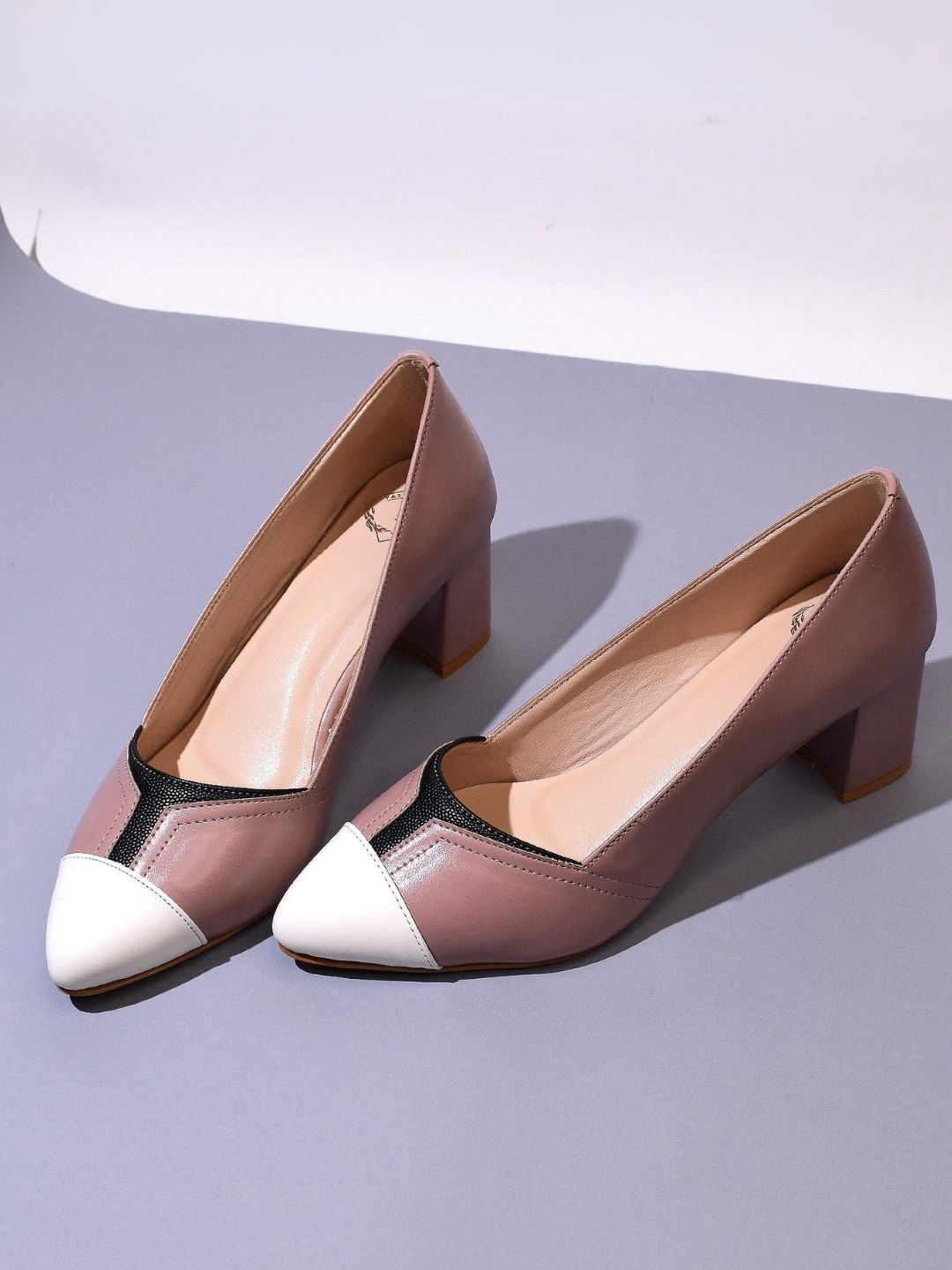 

YASSIO Colourblocked Block Pumps, Pink