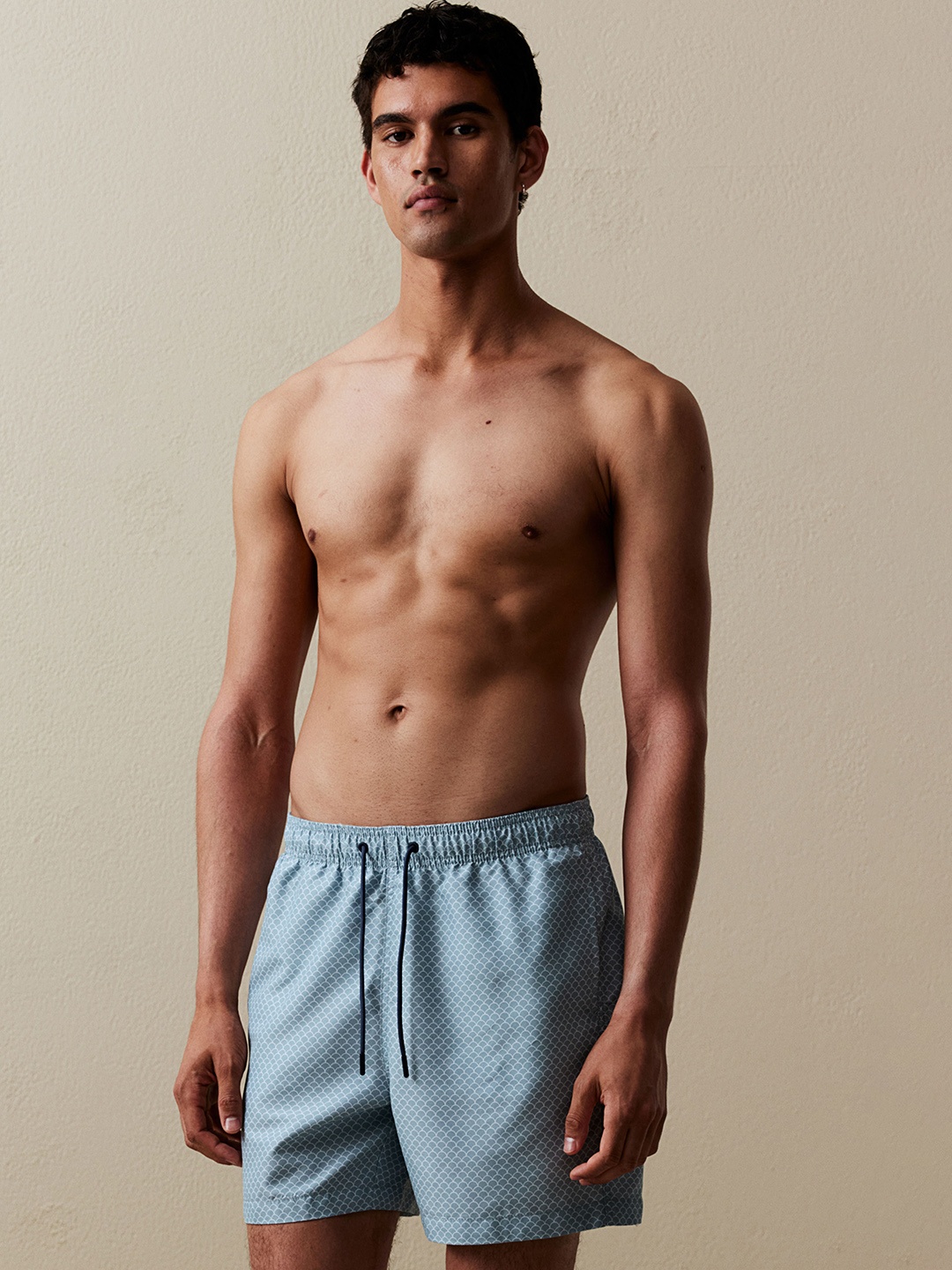 

H&M Patterned Swim Bottoms, Blue
