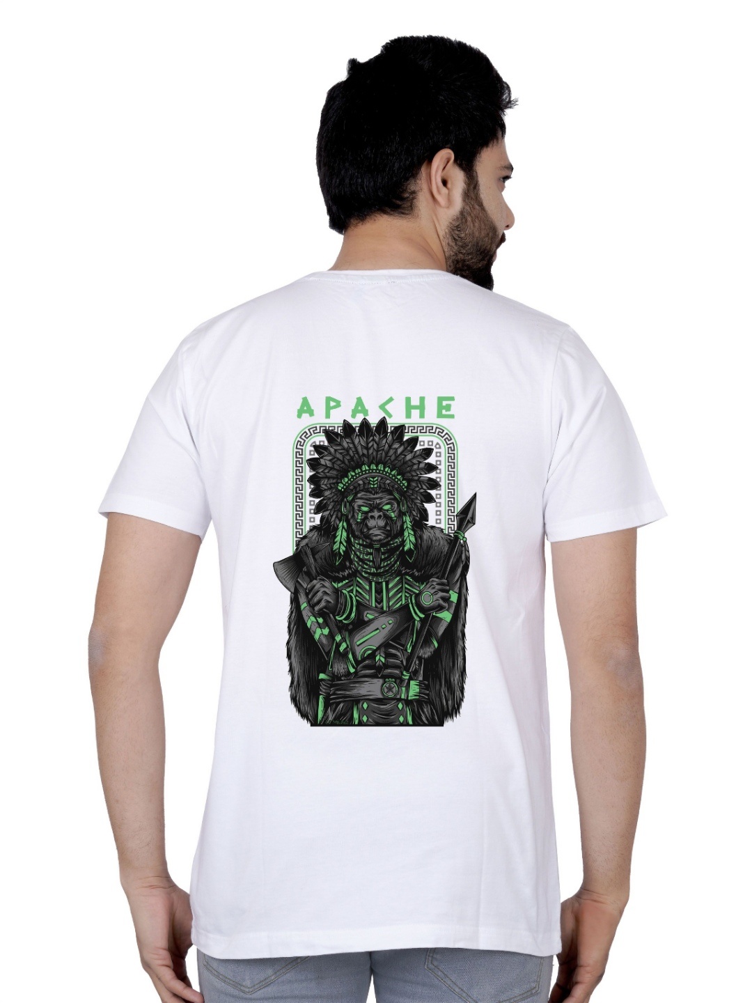 

LA MILANO Men Graphic Printed Round Neck Pure Cotton Slim Fit T-shirt, White