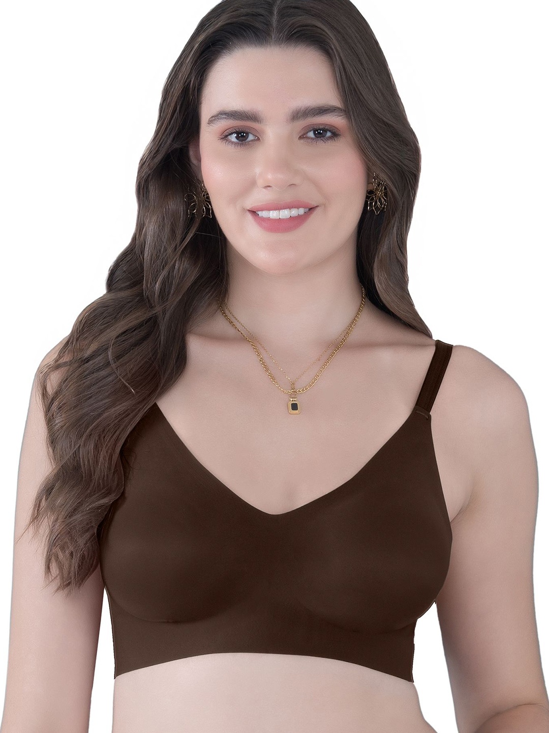 

Tweens Seamless Bonded Lightly Padded Invisibra, Coffee brown