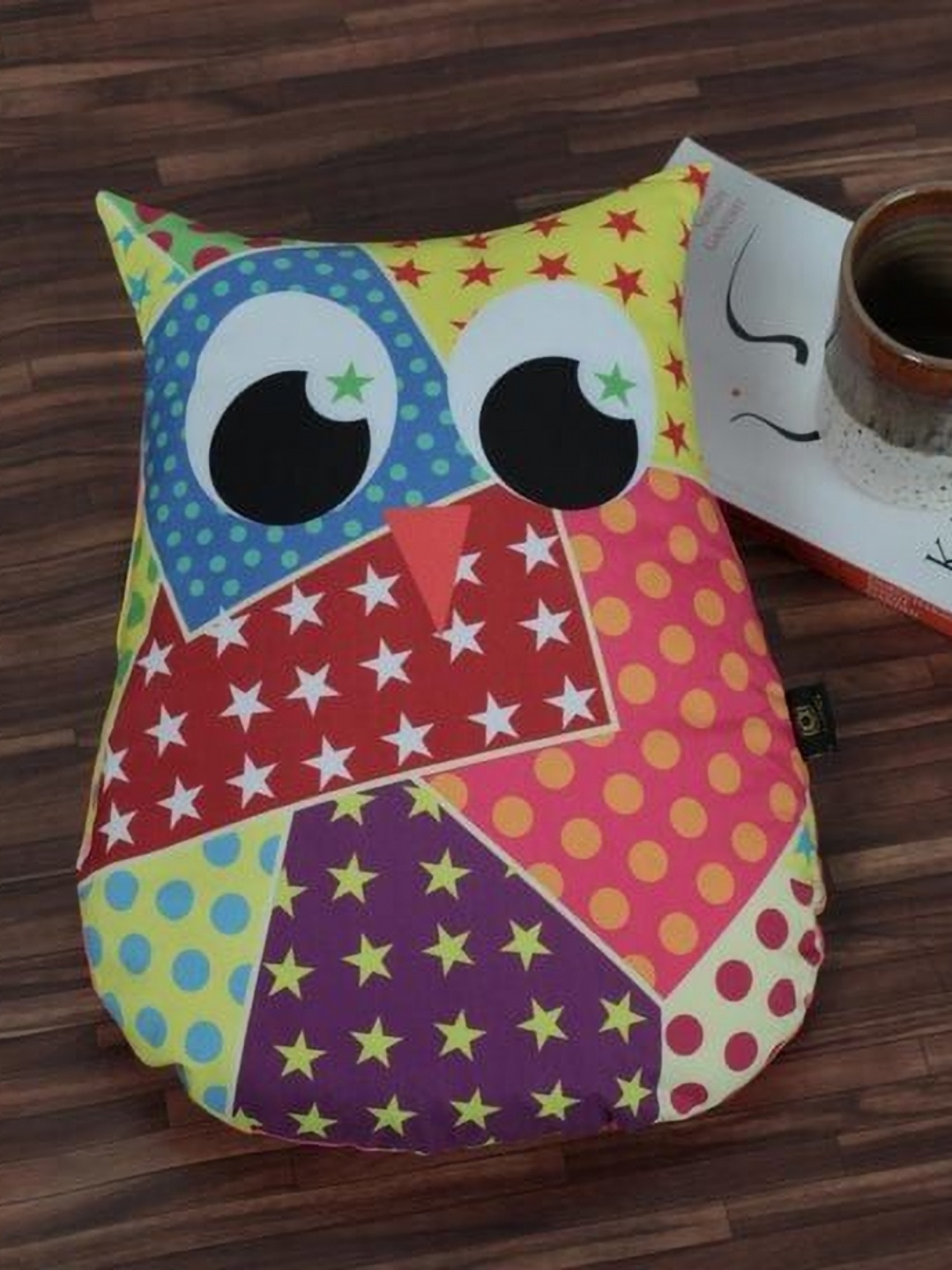 

Lushomes Pink & Blue Printed Owl Pre-Filled Cushion