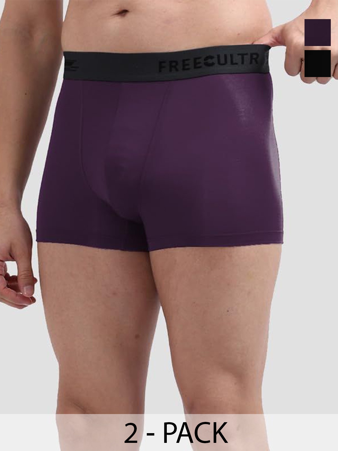 

FREECULTR Pack Of 2 Anti-Bacterial Trunks, Black
