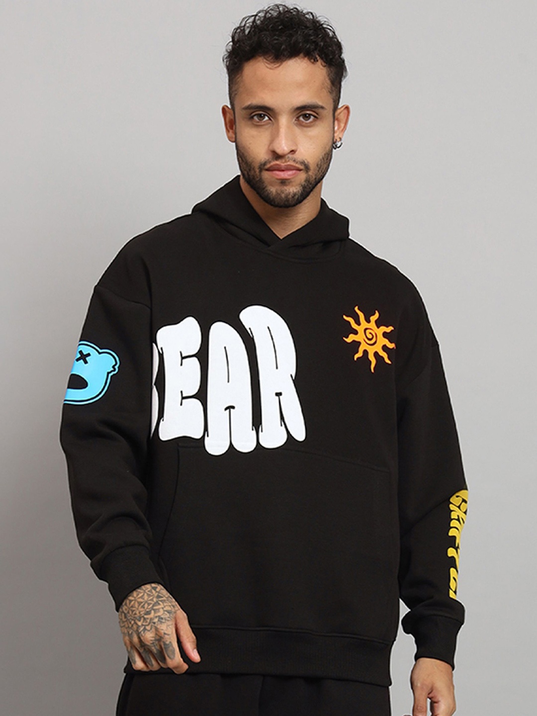 

GRIFFEL Men Typography Printed Sweatshirt, Black
