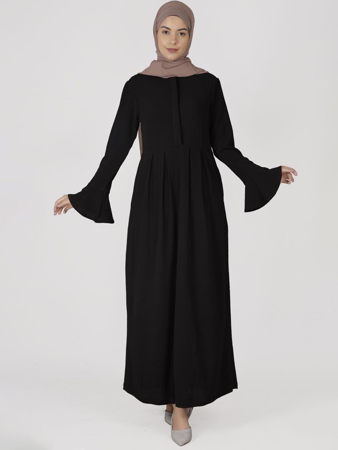 

IDH London Flared Abaya Burqas With Scarf, Black