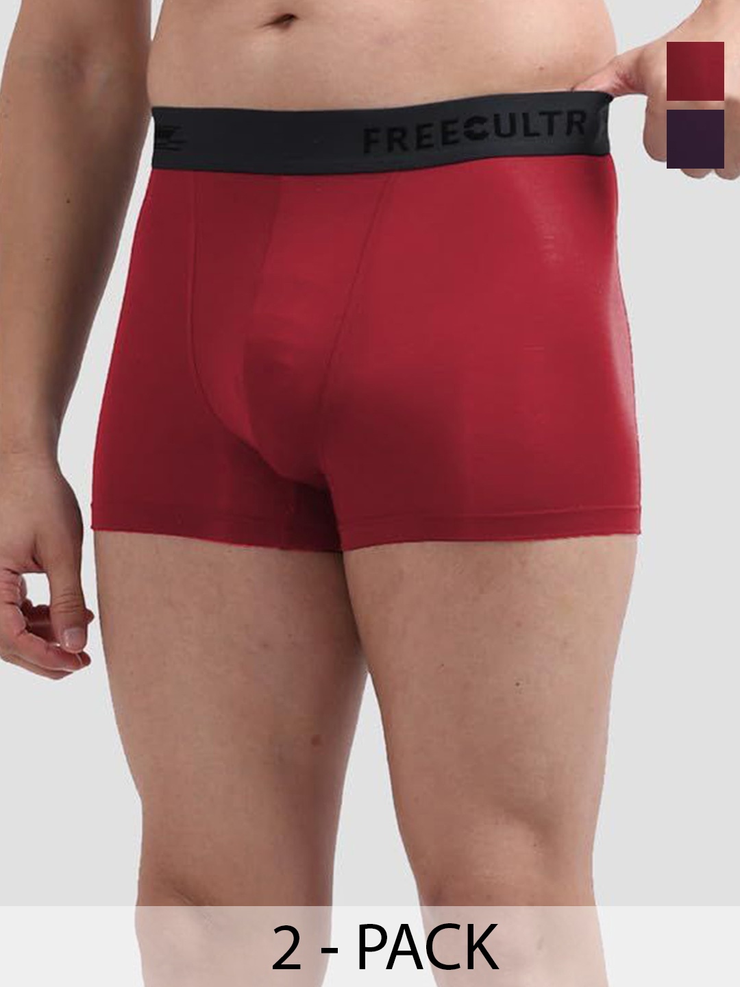 

FREECULTR Pack Of 2 Anti Bacterial Breathability Trunks, Purple