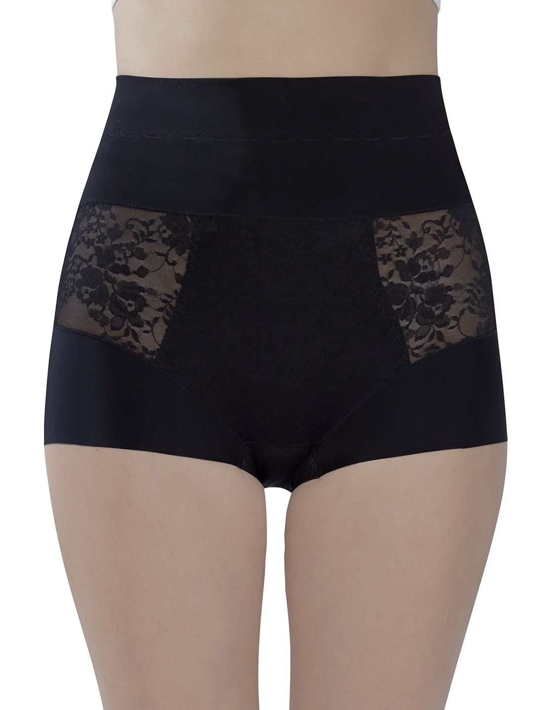 

PLUMBURY Seamless High Waist Tummy Tucker Shapewear Panty, Black