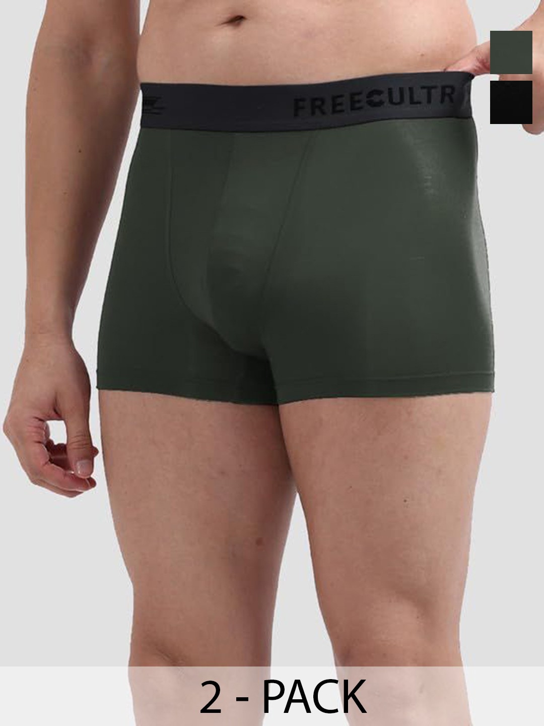

FREECULTR Pack Of 2 Anti Bacterial Trunks, Olive