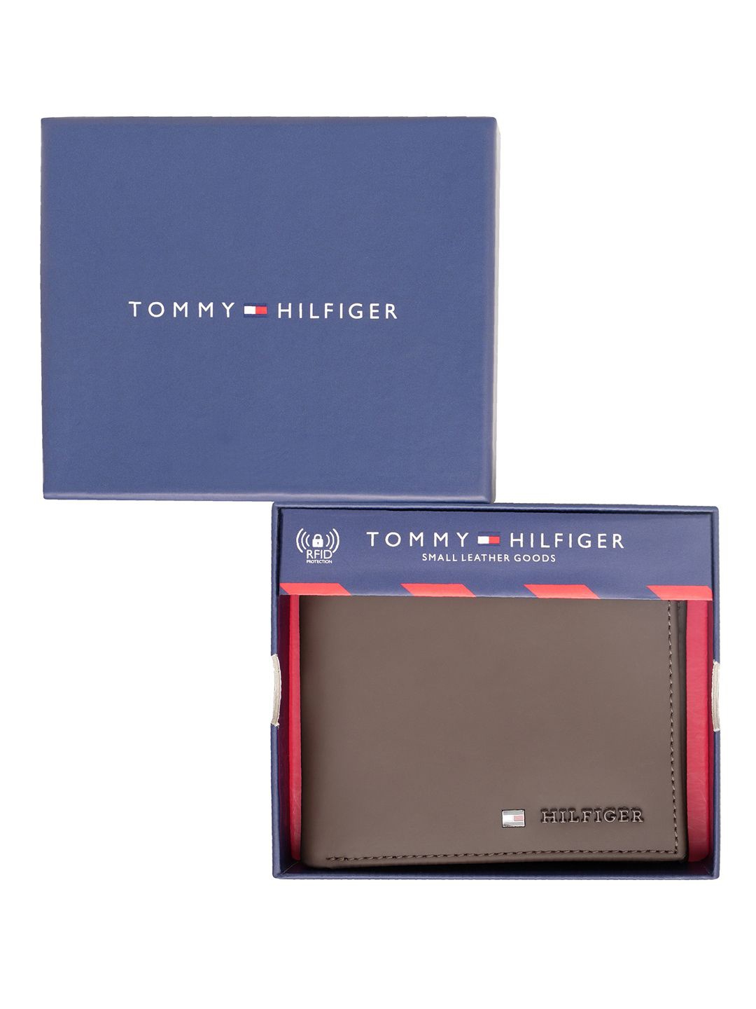 

Tommy Hilfiger Men Leather Two Fold Wallet, Brown