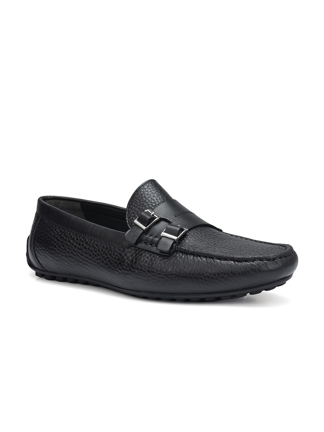 

ROSSO BRUNELLO Men Leather Formal Loafers, Black