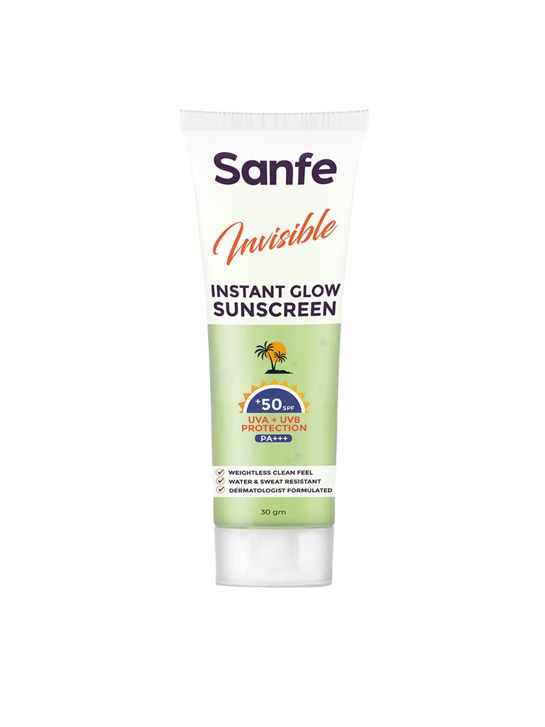

Sanfe Invisible SPF 50+ Water & Sweat Resistant Instant Glow Sunscreen - 30 g, Green