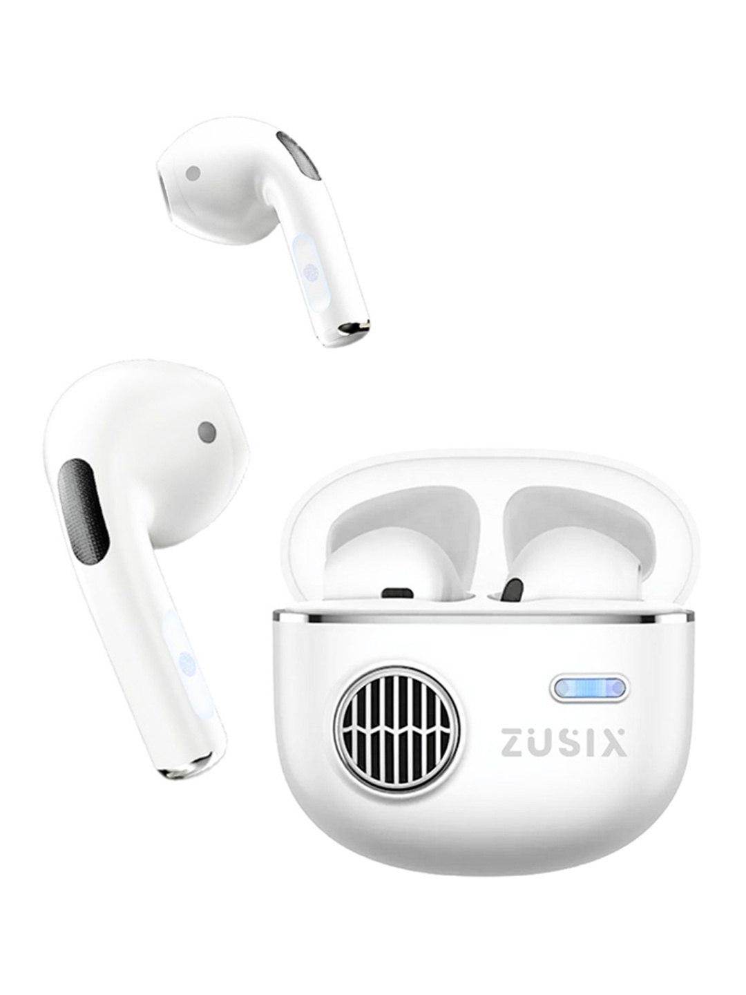 

zusix Printed Echopods 360 with 40H Playtime, 5.3 Bluetooth Truly Wireless Earbuds, White