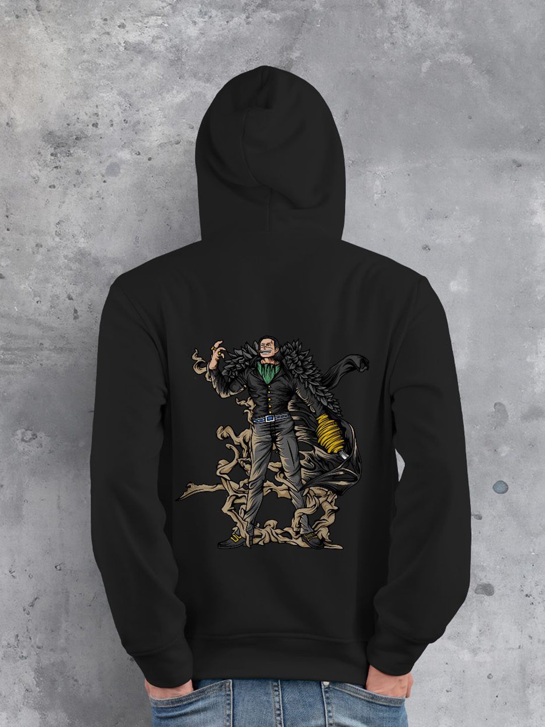 

fanideaz Men Printed Hooded Sweatshirt, Black