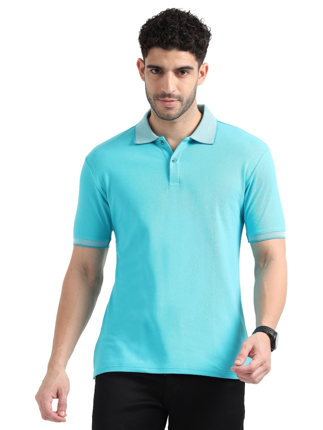 

ECOLINE Clothing Men Polo Collar Bio Finish Pockets T-shirt, Sea green