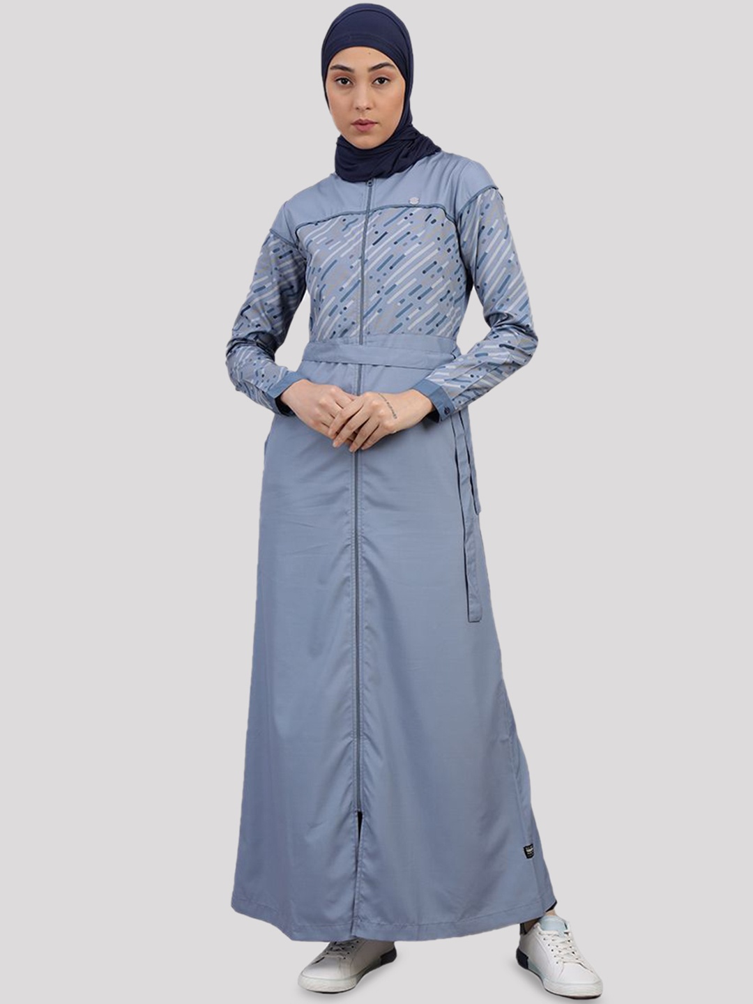 

IDH London Printed Abaya Burqa With Scarf, Blue