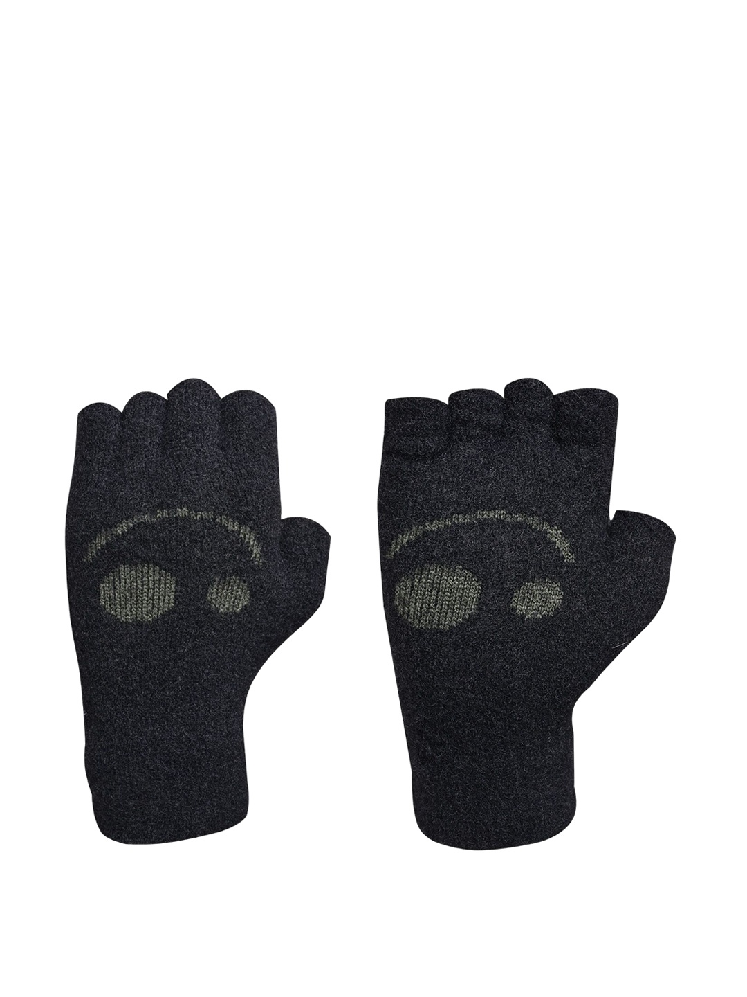 

LOOM LEGACY Women Acrylic Fingerless Gloves, Black