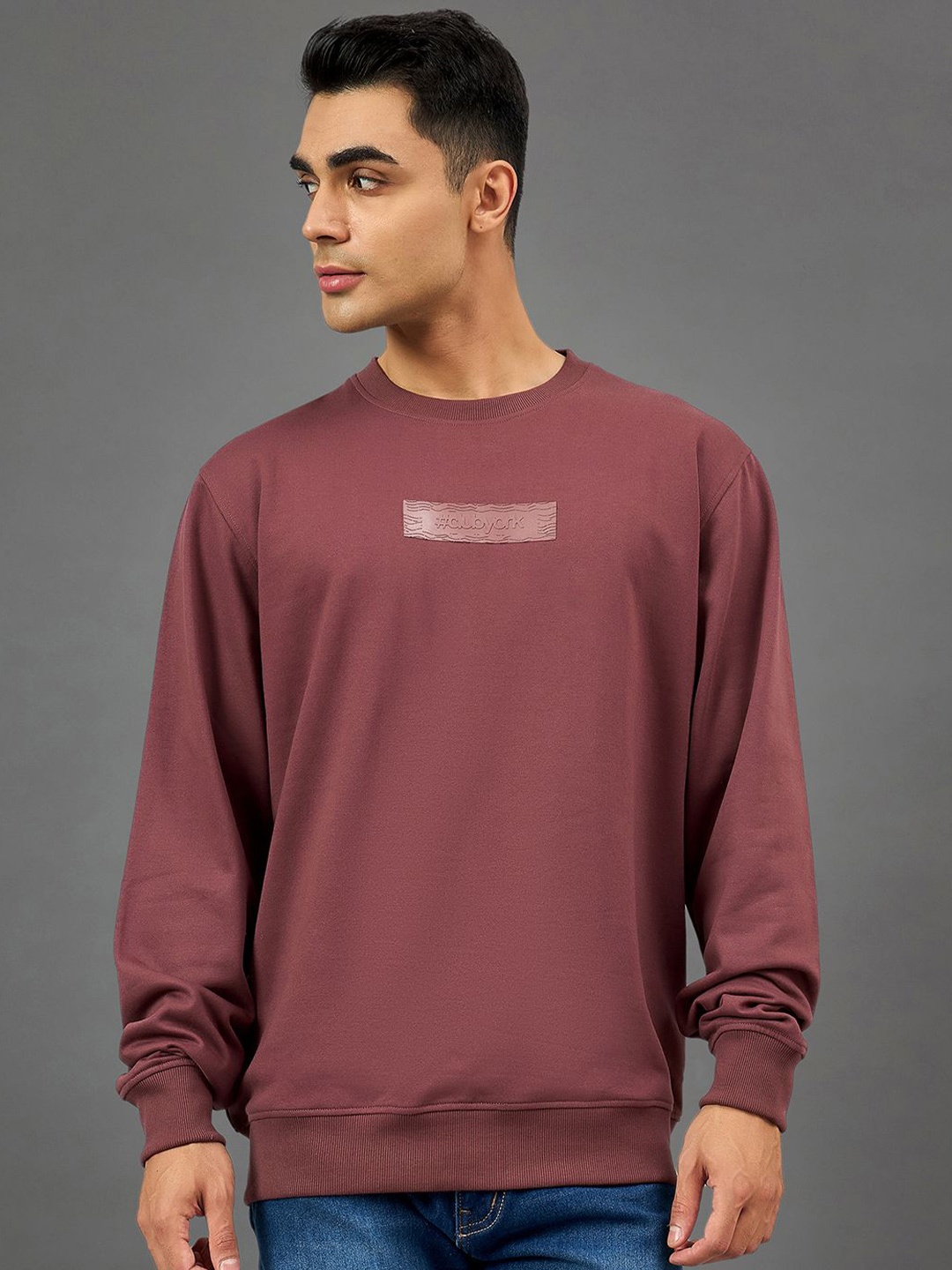 

Club York Men Printed Sweatshirt, Pink