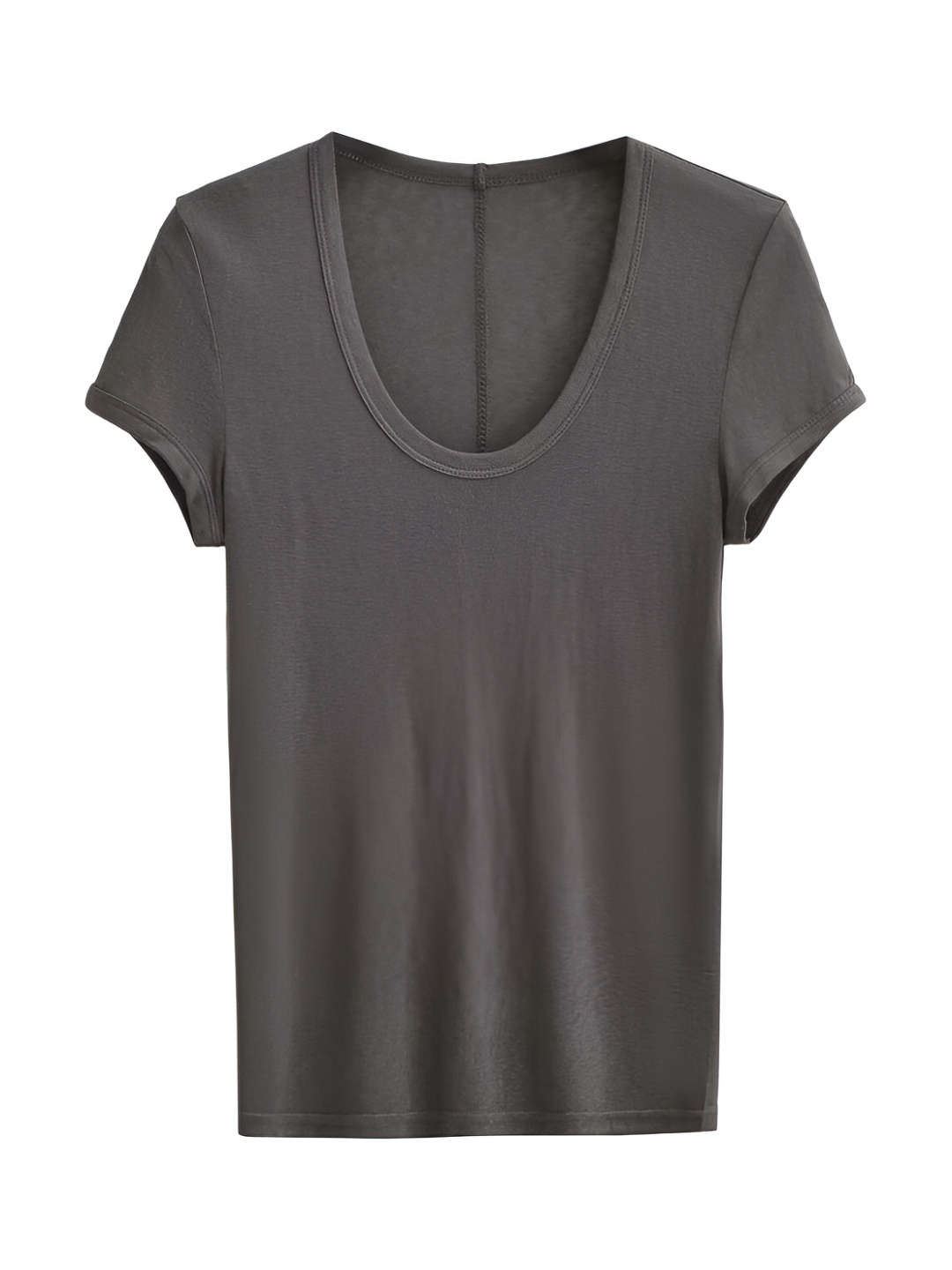 

LULU & SKY Women Solid Scoop Neck T-shirt, Grey