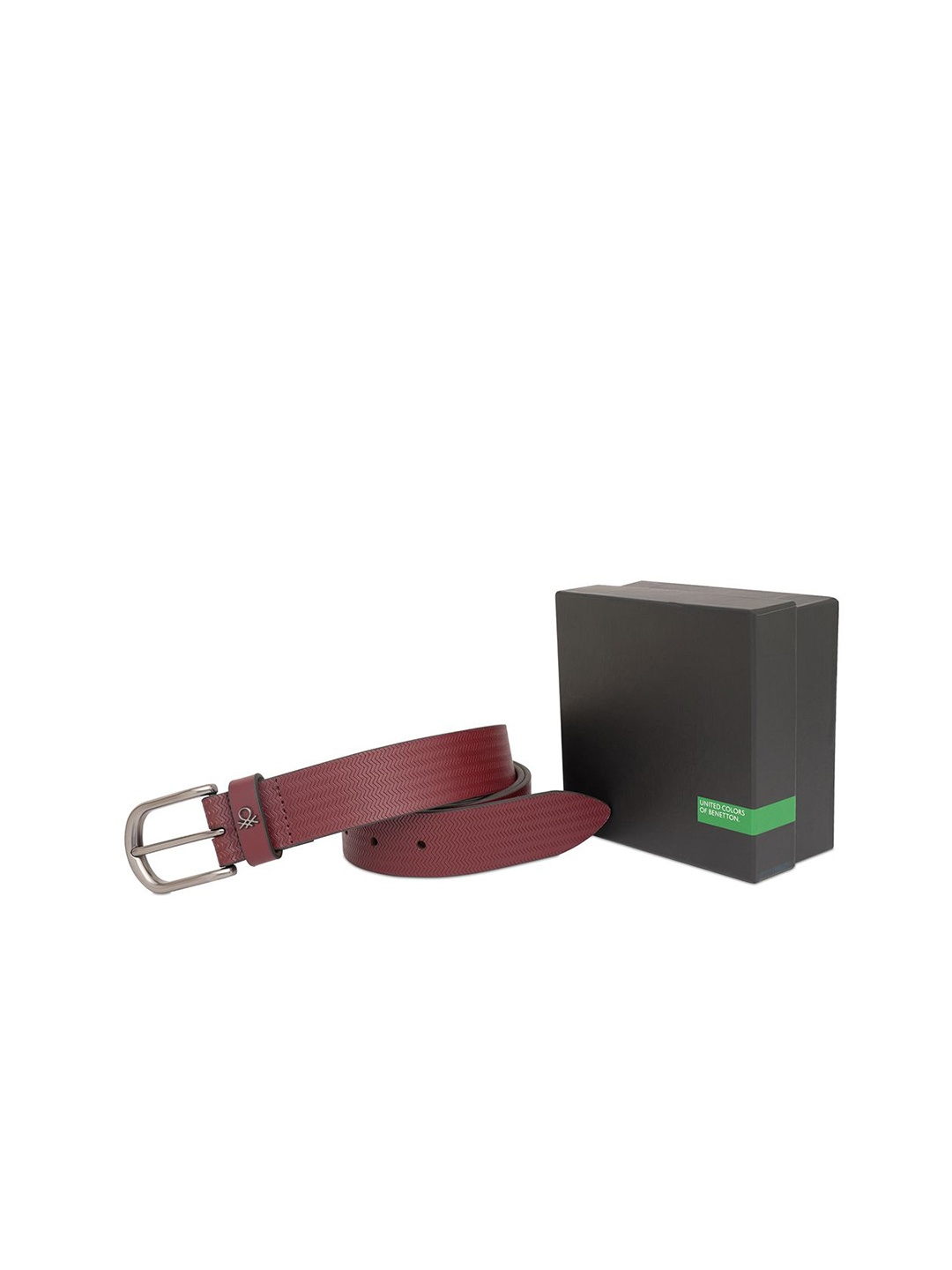 

United Colors of Benetton Men Leather Belt, Maroon