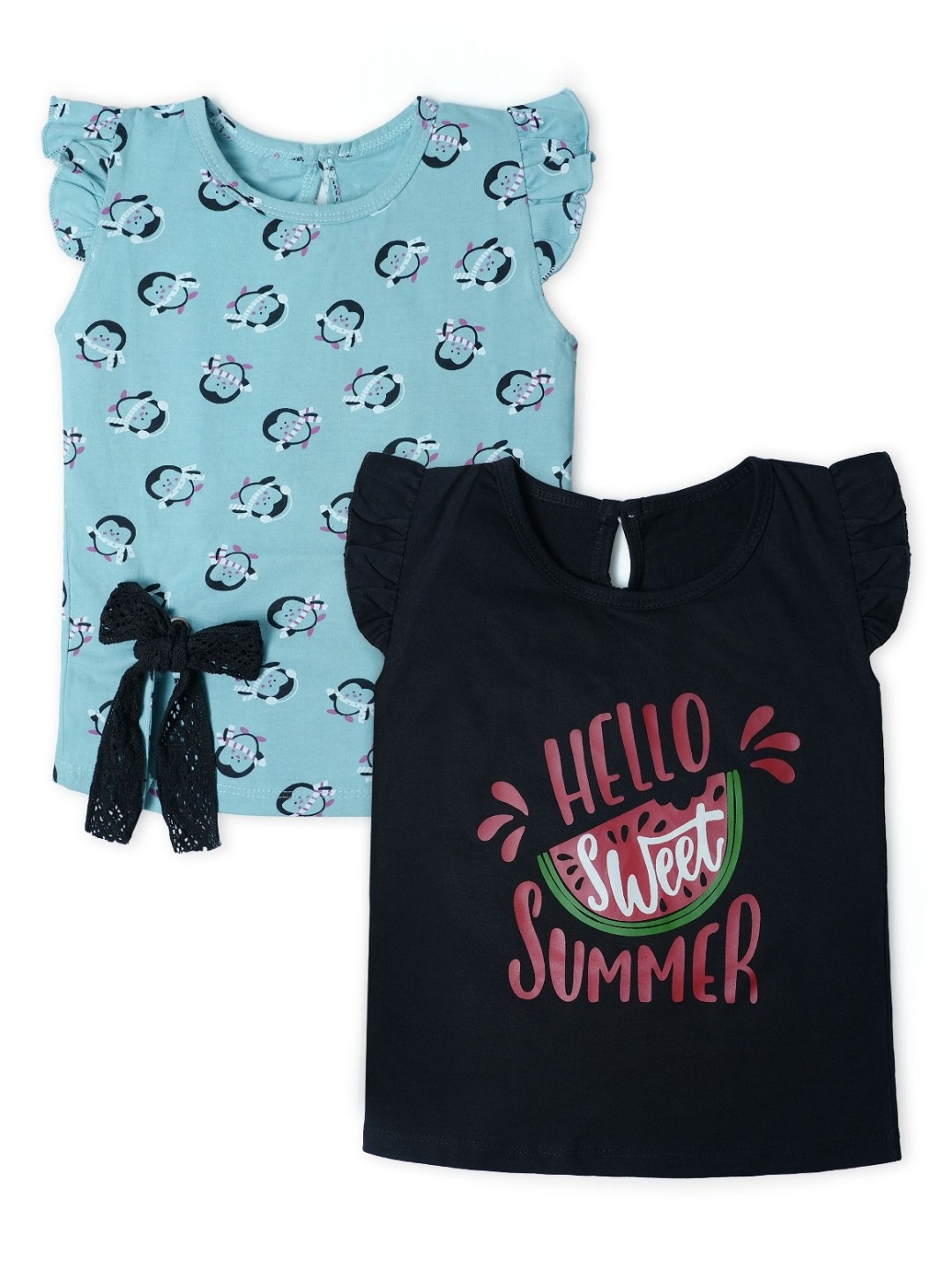 

Nino Togs Girls 2 Printed Bio Finish Applique T-shirt, Multi