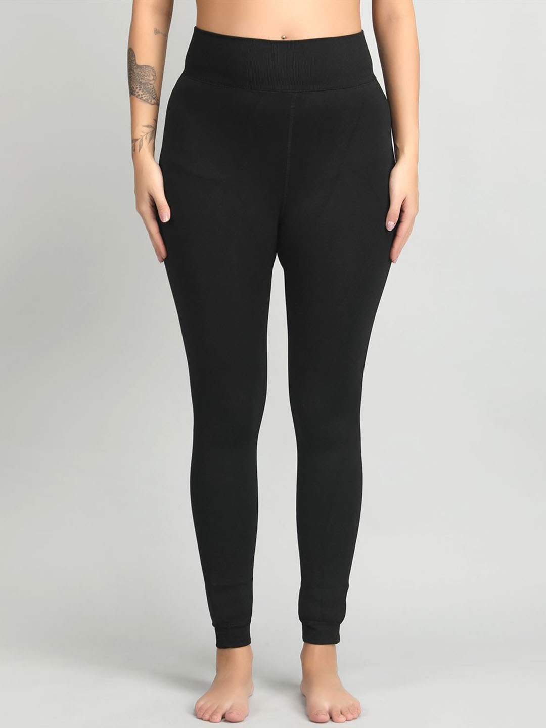 

Klassik Women Mid-Rise Thermal Bottoms, Black