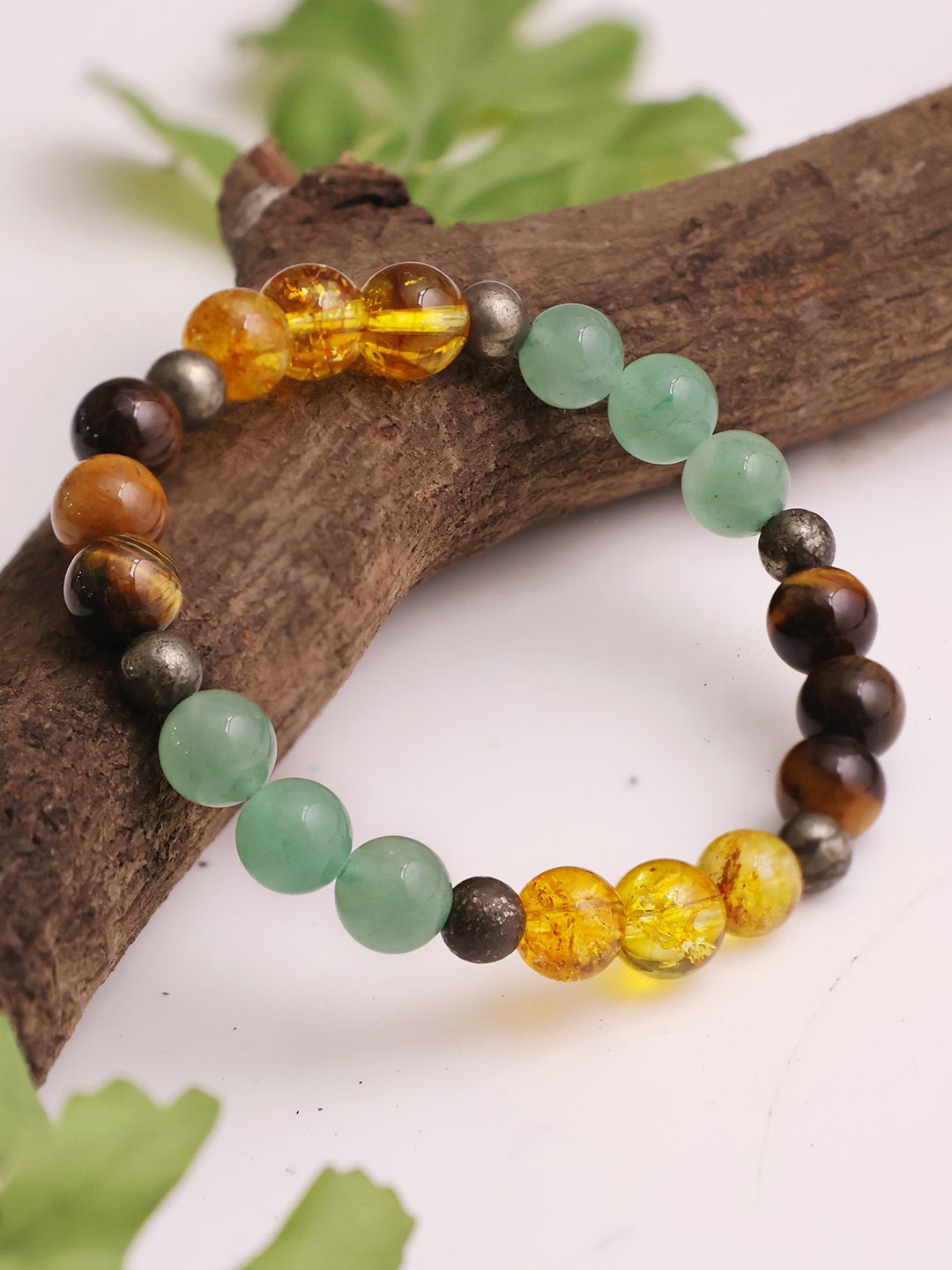 

Shubhanjali Elasticated Crystals Bracelet, Yellow