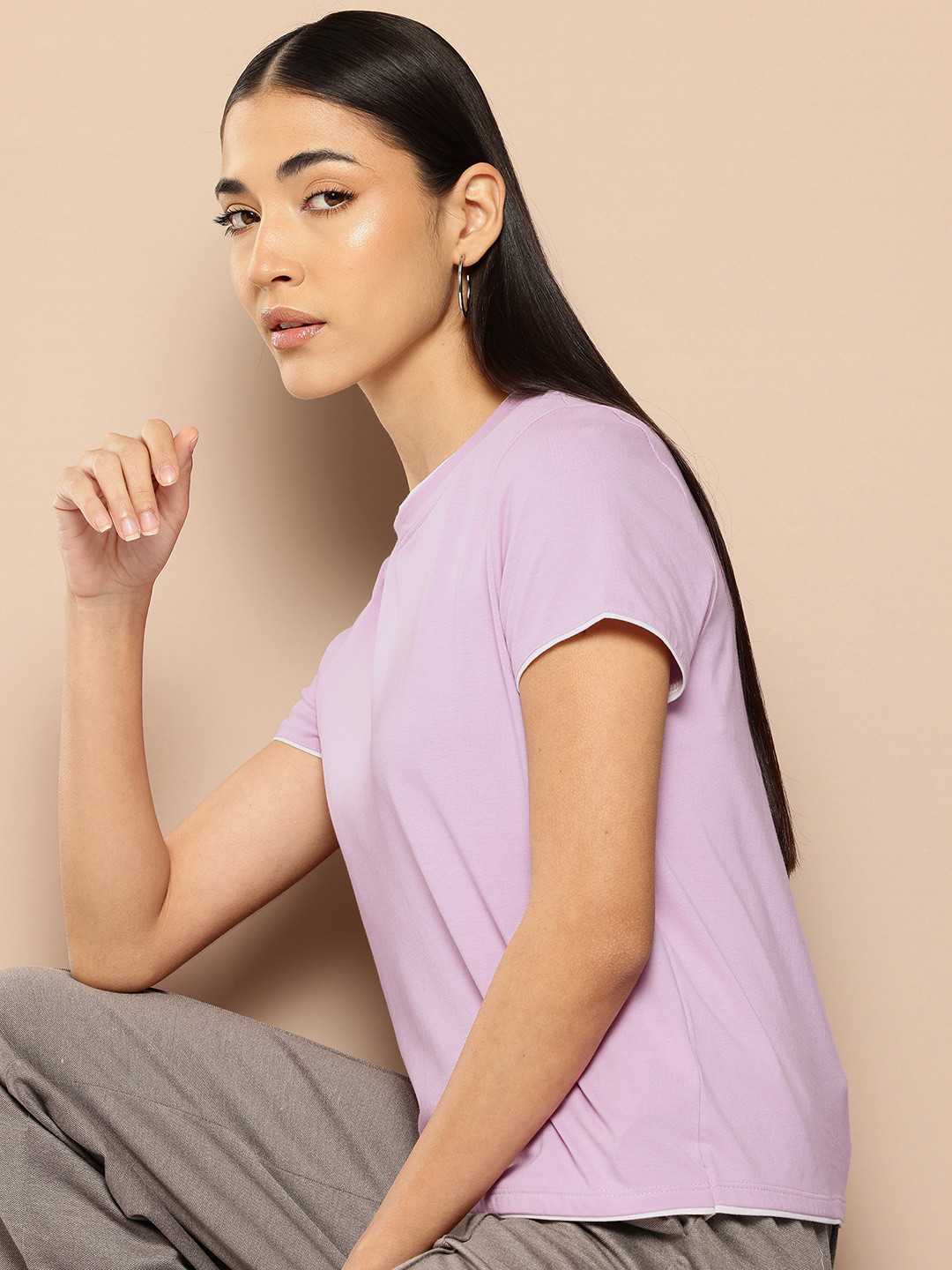 

Chemistry Women Pure Cotton T-shirt, Lavender