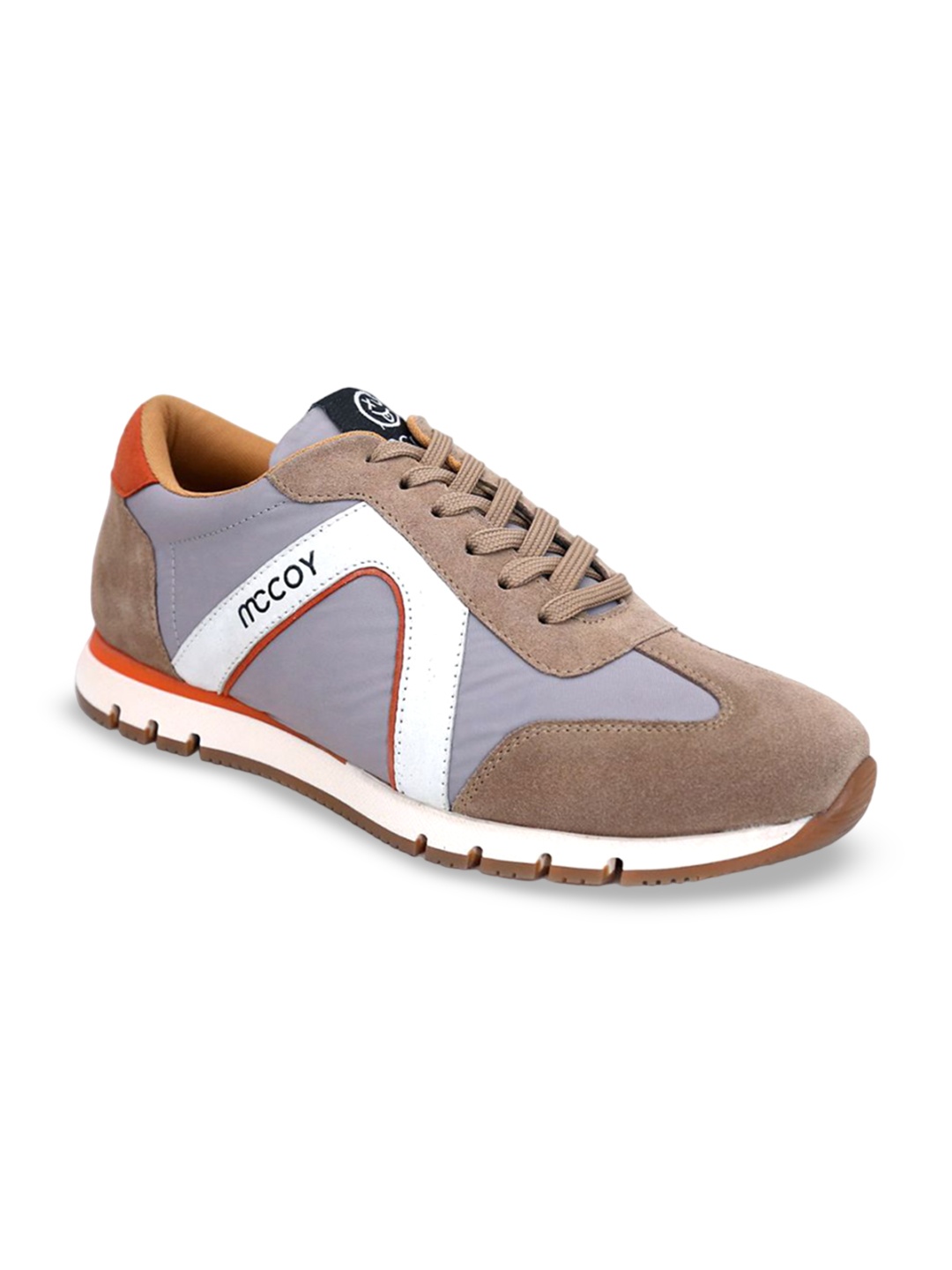 

mccoy Men Woven Design Leather Lace-Ups Sneakers, Beige