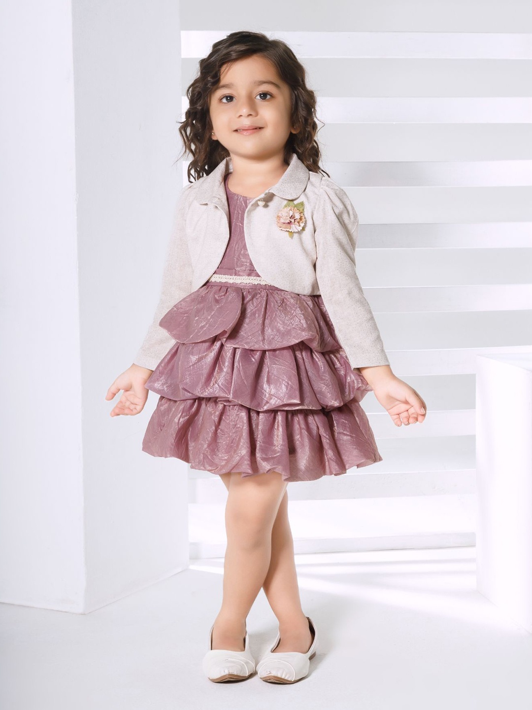 

Peppermint Crepe Fit & Flare Dress, Pink
